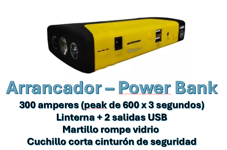 Kit de emergencia para automóvil con arrancador y compresor
