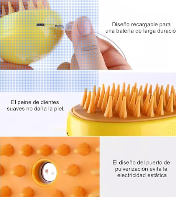 Cepillo a vapor para gatos y perros