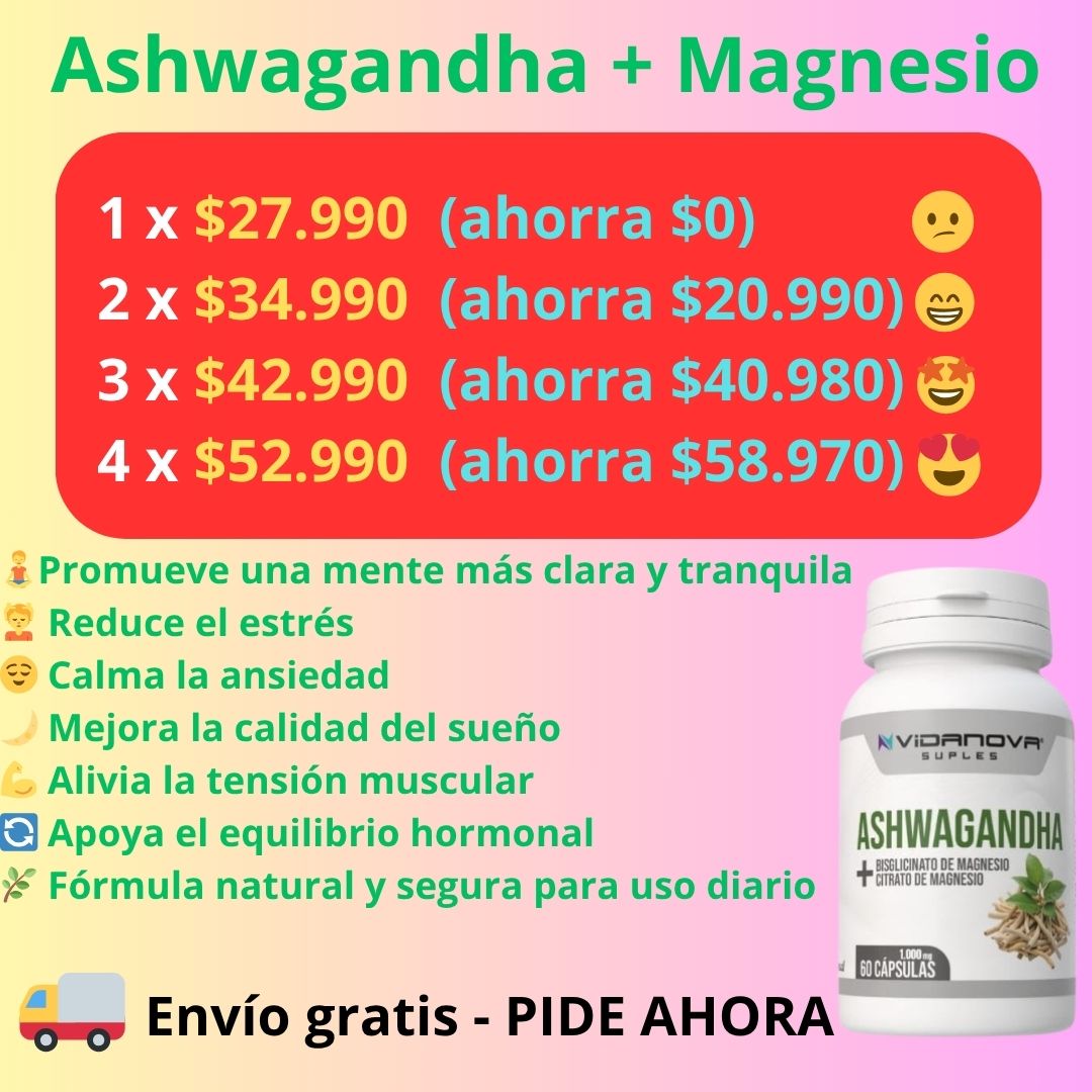Ashwagandha + Magnesio 1000mg 60 CAPS