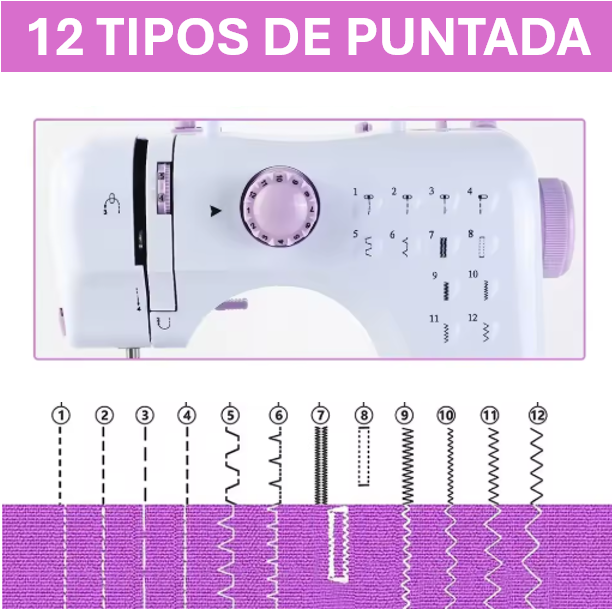 Maquina de coser portátil 12 puntadas