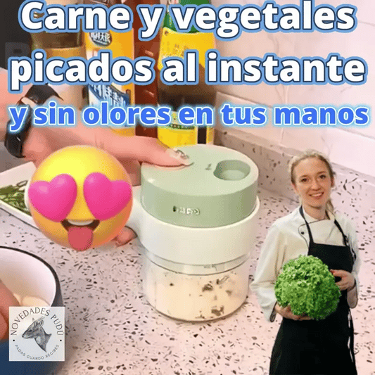 Picadora de vegetales y carnes portátil recargable por USB