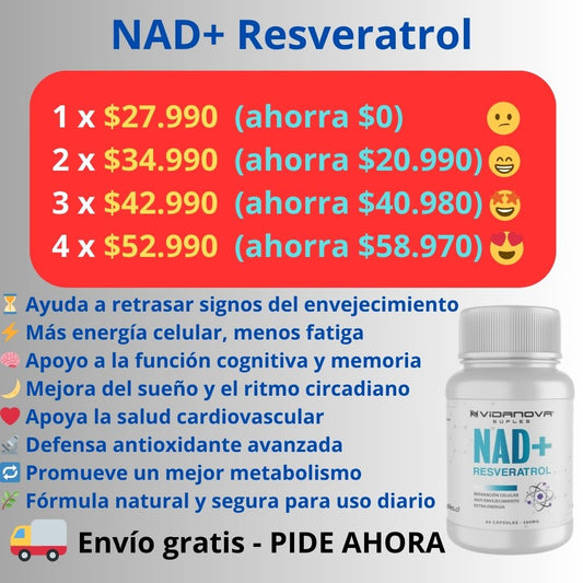 NAD+ RESVERATROL 500MG 60 CAPS ORIGINAL