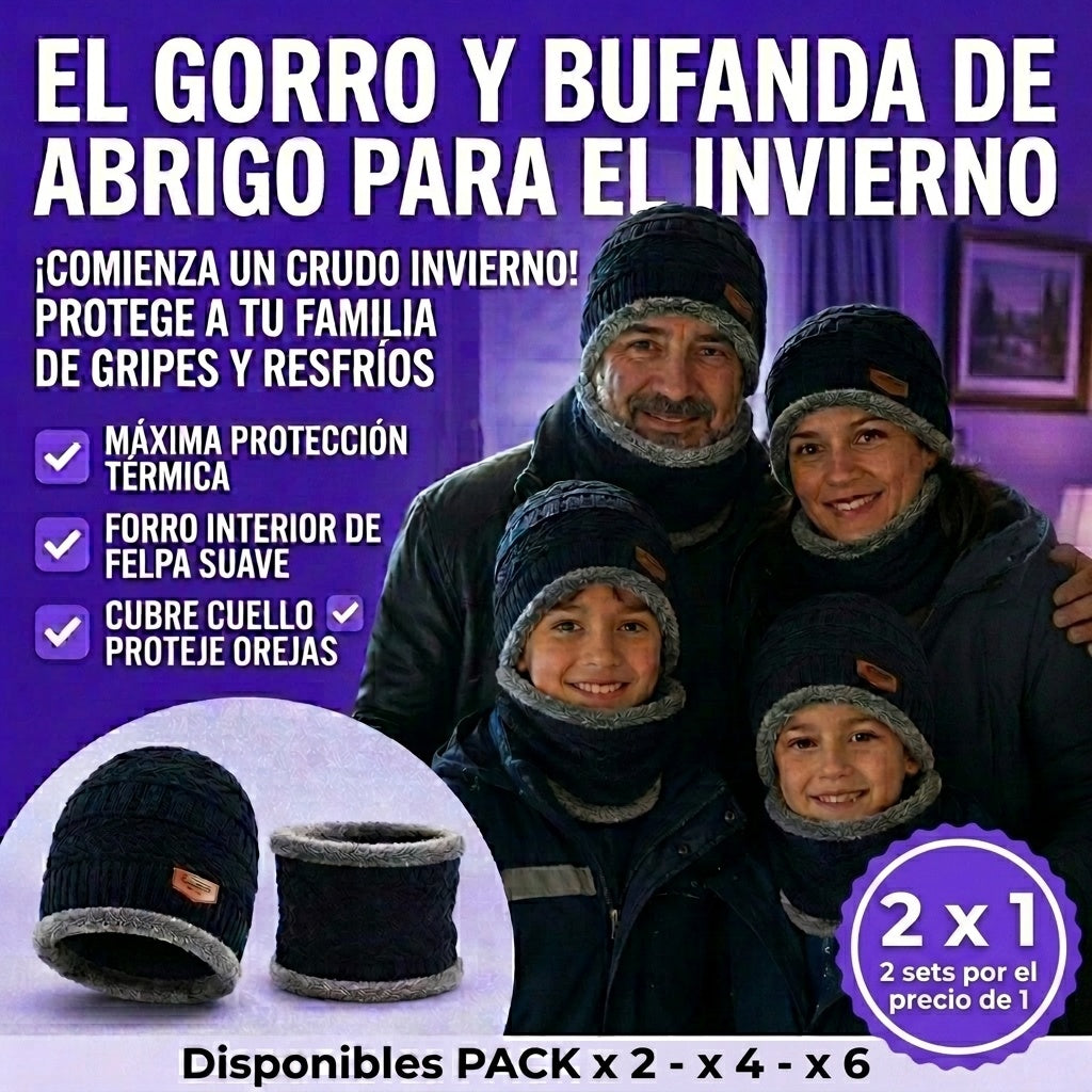 COMBO: GORRO + BUFANDA X2